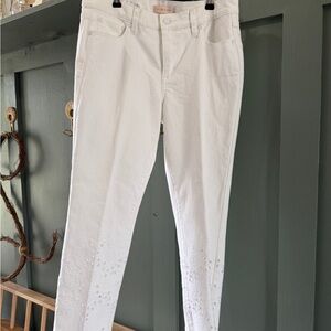 Tory Burch White Skinny Embroidered Jeans
